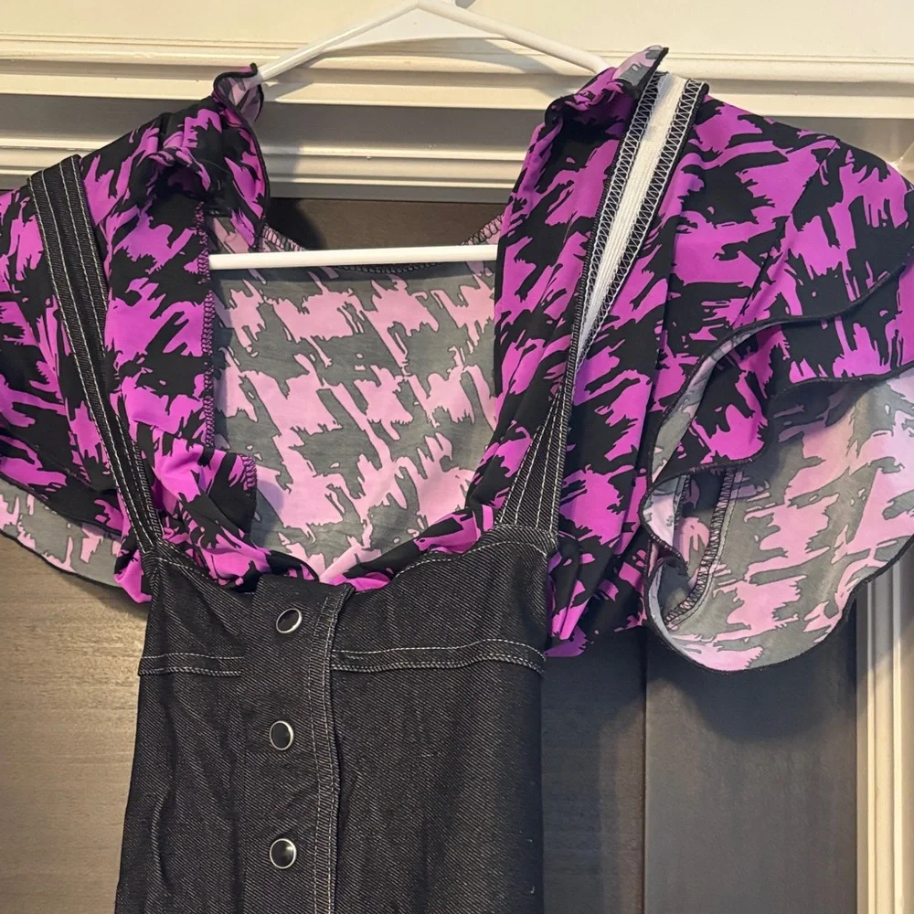 Kids Purple and Black Dance Costume